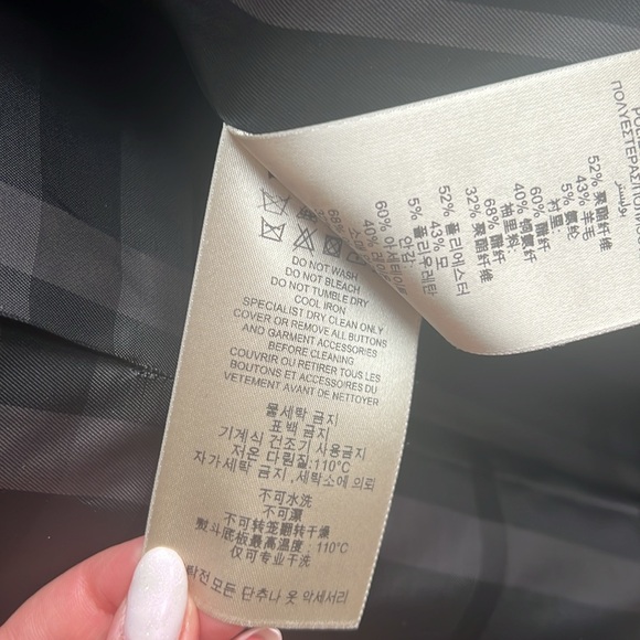 Burberry Double-Breasted Women’s Knee-Length Charcoal Button Belt Coat size 8/M - Picture 15 of 15